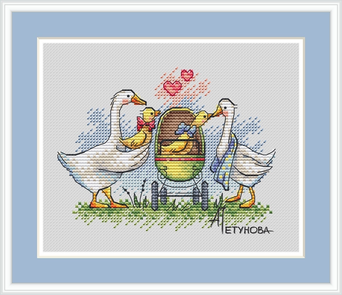 The Goose Family Cross Stitch Pattern фото 1