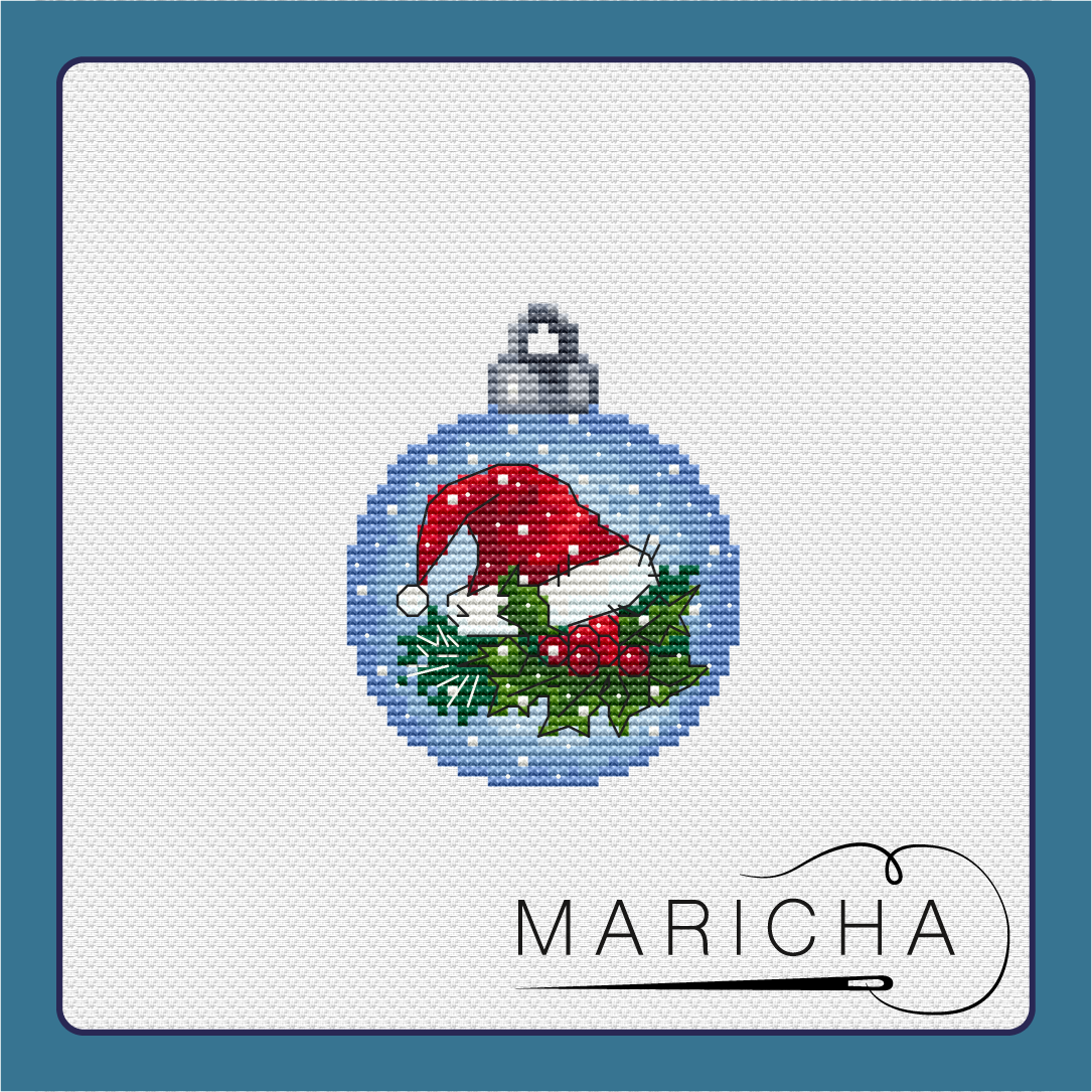 Hat Christmas Ball Cross Stitch Pattern фото 1