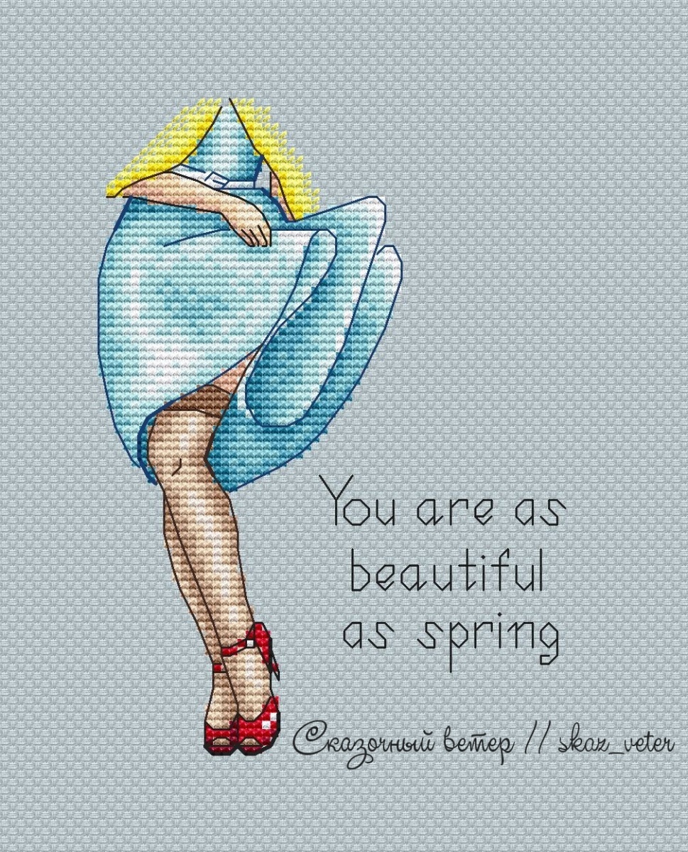 You are as Beautiful as Spring Cross Stitch Pattern фото 1