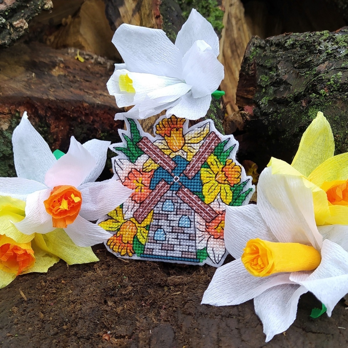 Mill Daffodils Cross Stitch Pattern фото 2