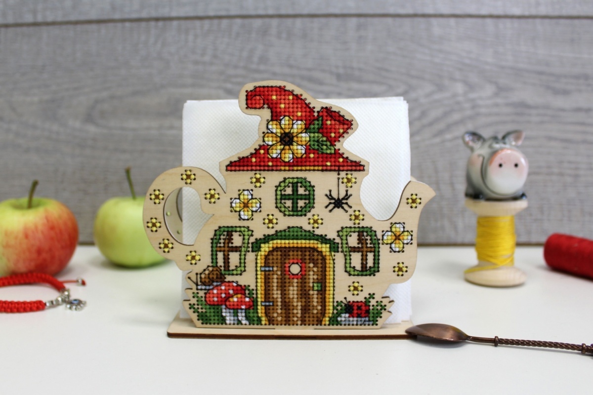 Napkin Holder Fairy House Embroidery Kit фото 4