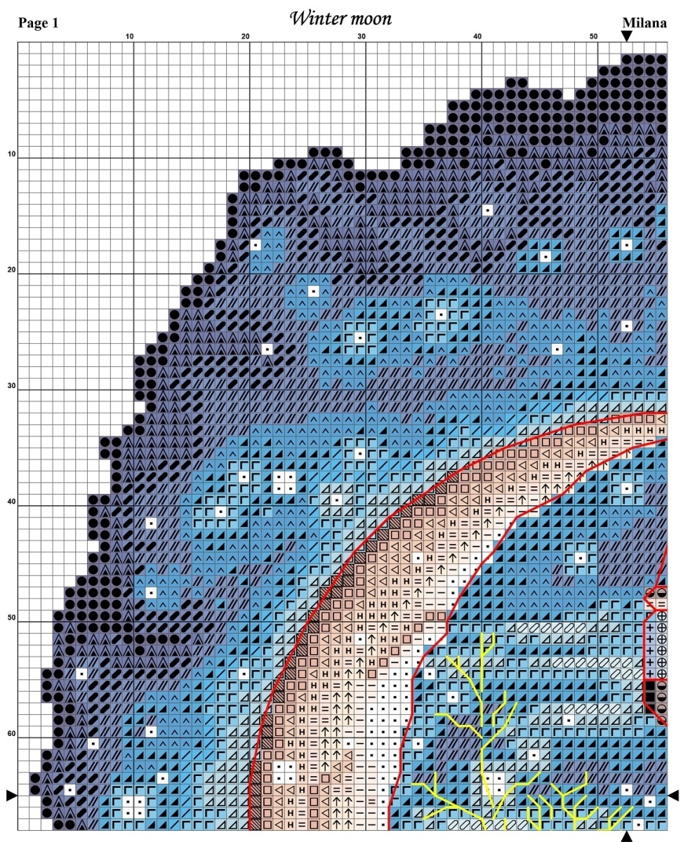 Winter Moon Cross Stitch Pattern фото 4