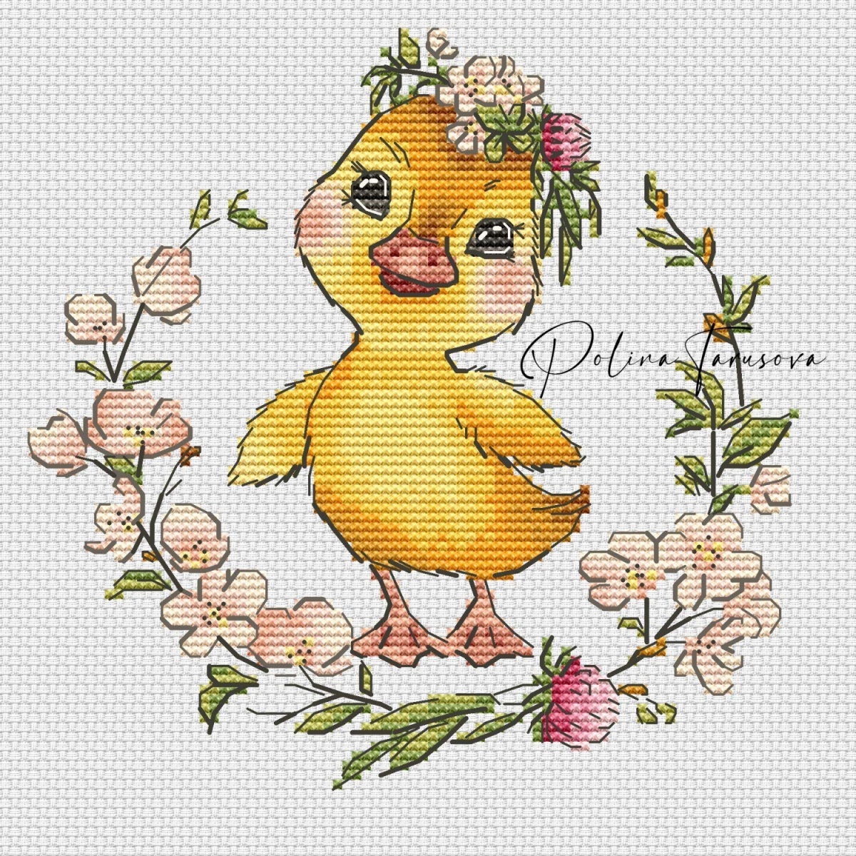 Spring Duck Cross Stitch Pattern фото 1