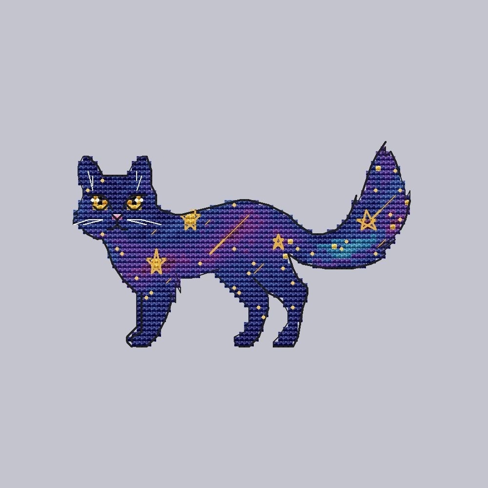 Star Cat 1 Cross Stitch Pattern фото 4