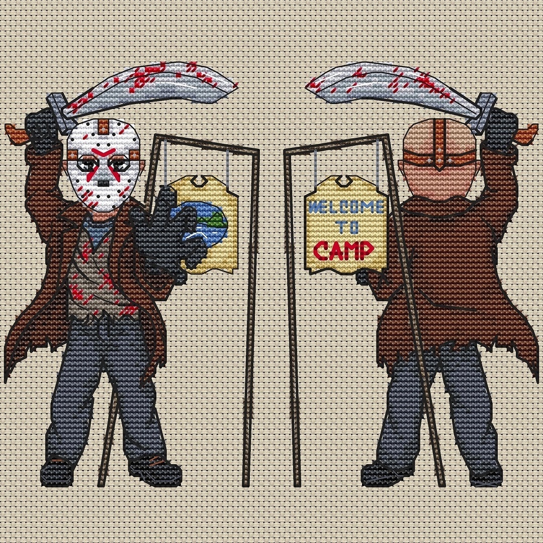 James Voorhees. Friday the 13th Cross Stitch Pattern фото 1