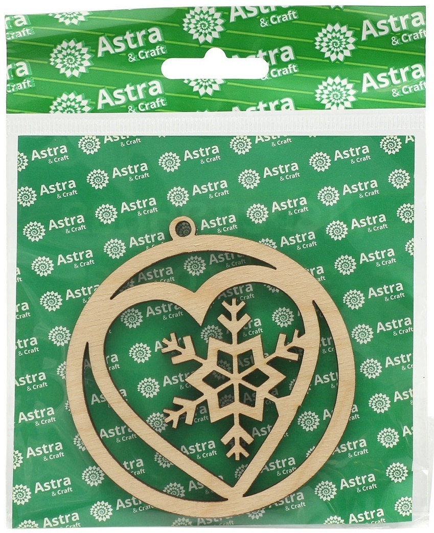 Wooden Christmas Toy Snowflake in the Heart фото 2