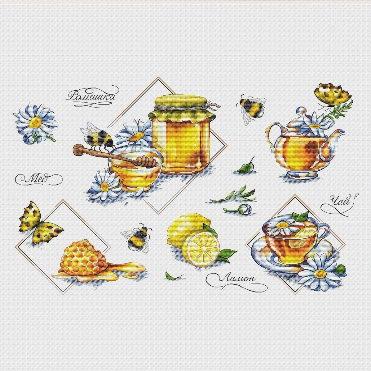 Honey Bee Sampler Cross Stitch Pattern фото 1
