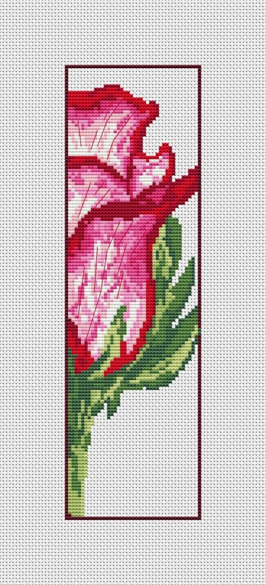 Bookmark Rose Flower Cross Stitch Pattern фото 1