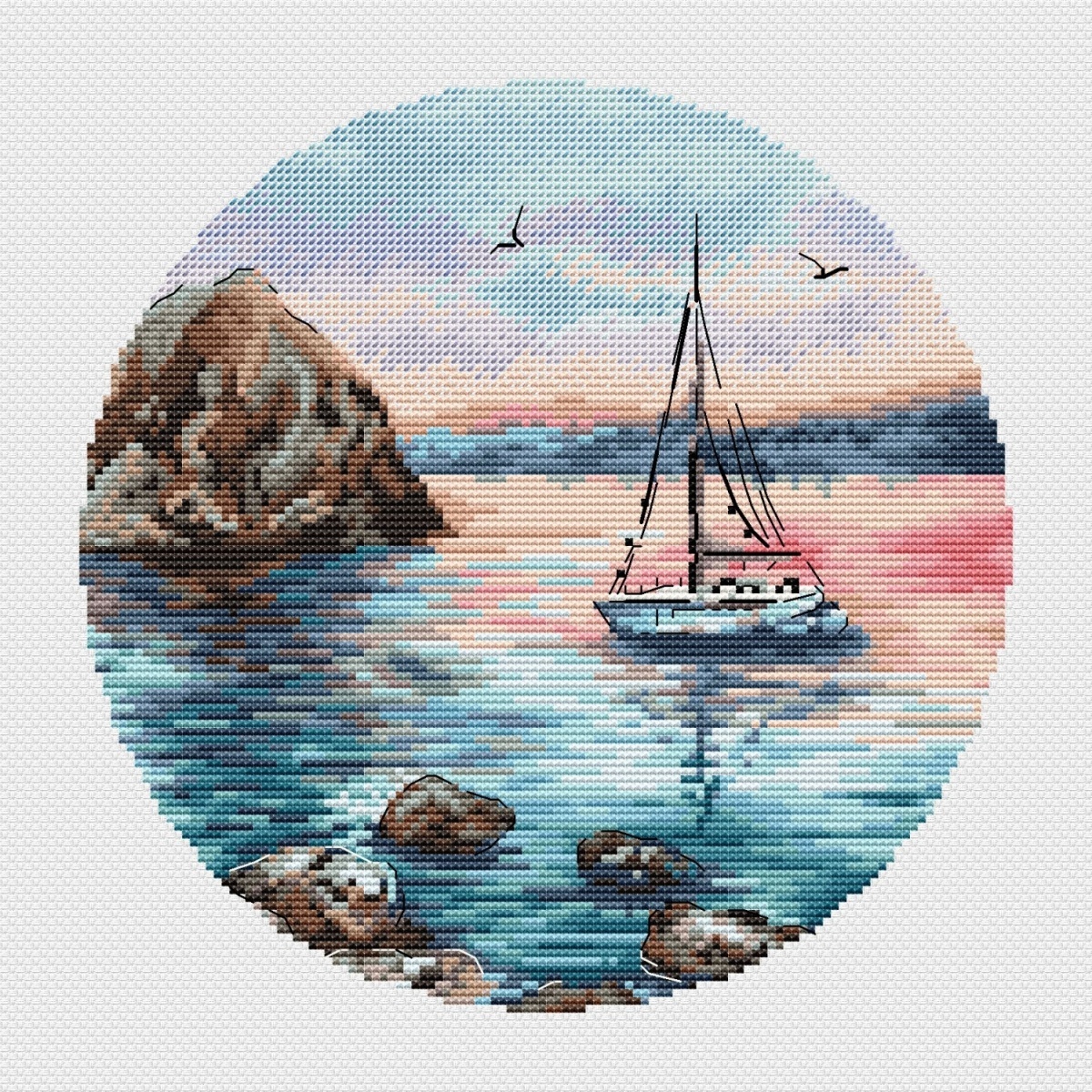 Sailboat at Sunset Cross Stitch Pattern фото 4