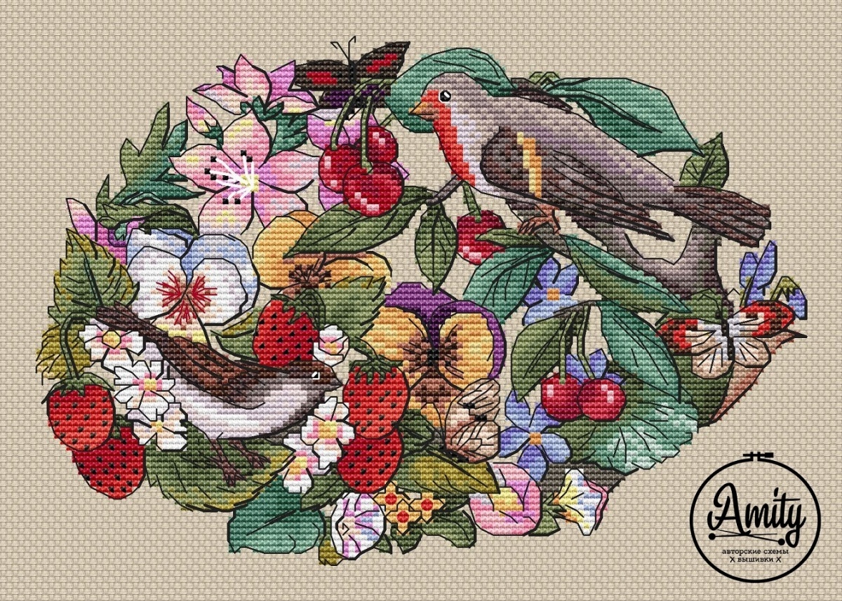 Vintage Postcard Cross Stitch Pattern фото 1