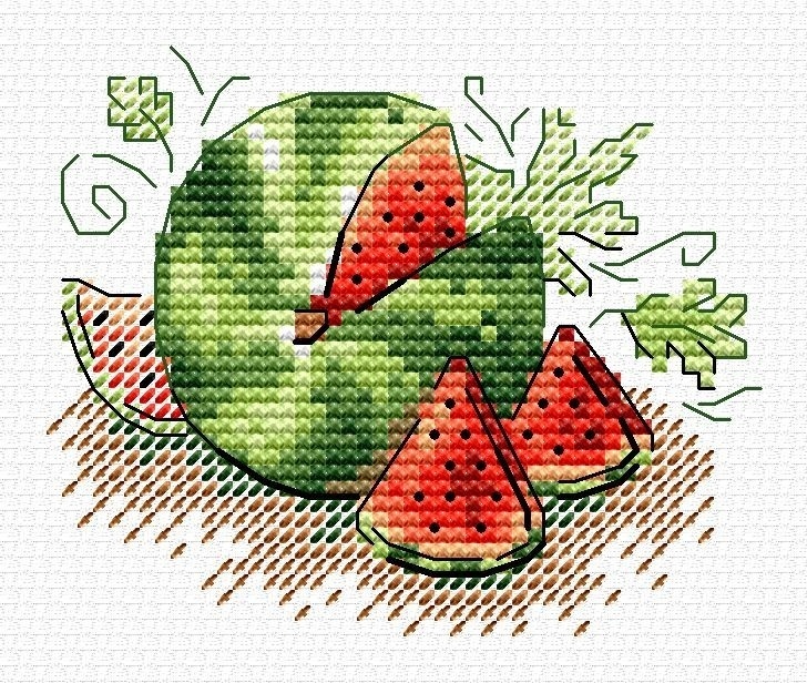 Sugar Watermelon Cross Stitch Kit фото 1