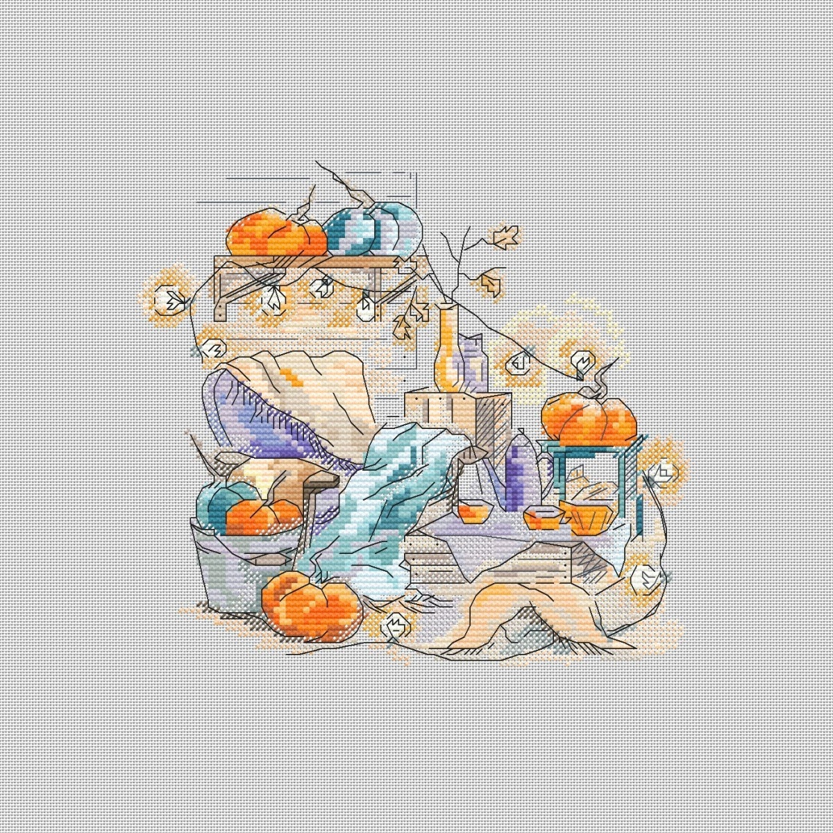Autumn Sketches. Pumpkins Cross Stitch Pattern фото 2