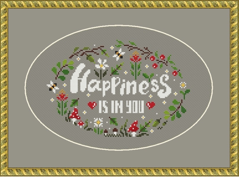 Happiness is in You Cross Stitch Pattern фото 1