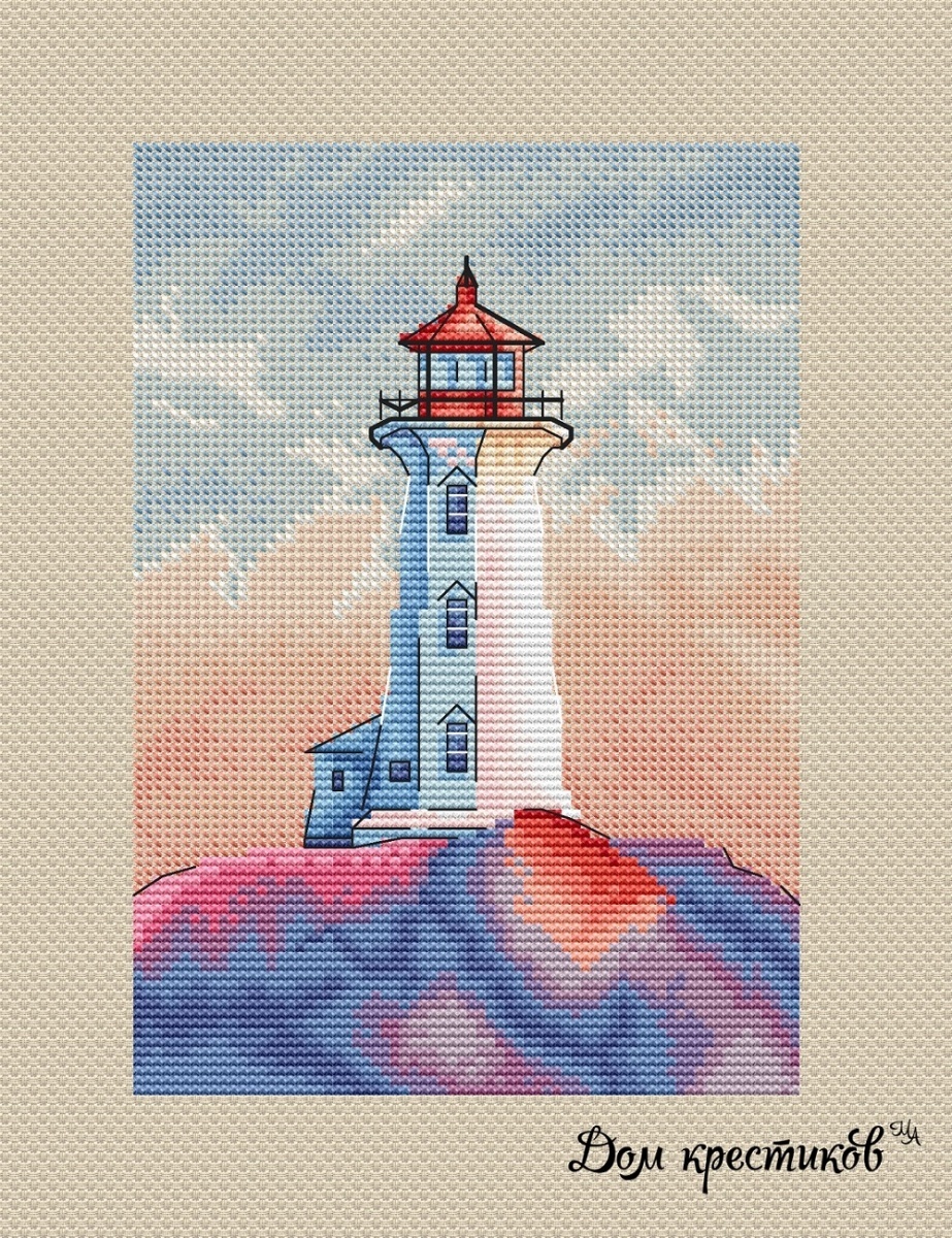 Lighthouse at Sunset Cross Stitch Chart фото 1