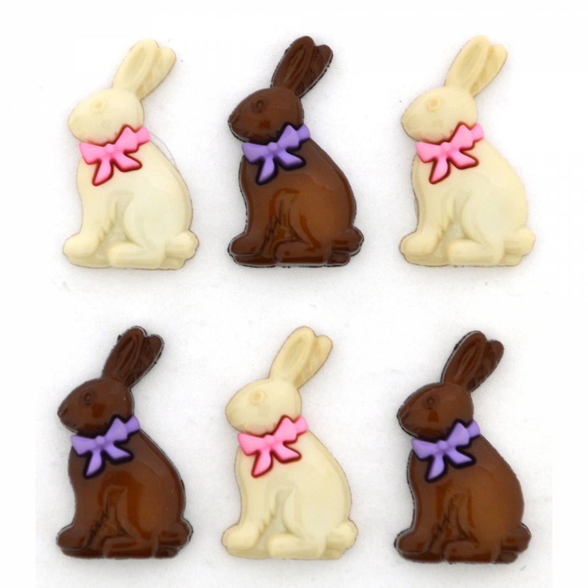 Chocolate Bunnies Set of Decorative Buttons фото 1