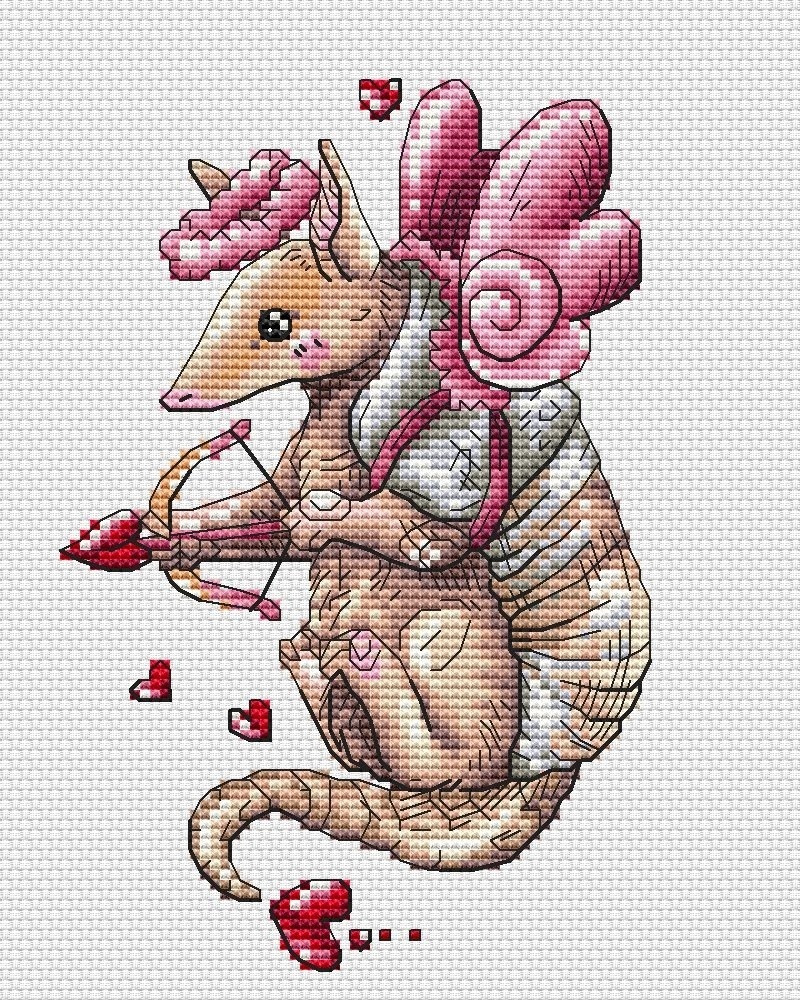 Armadillo Cupid Cross Stitch Pattern фото 1
