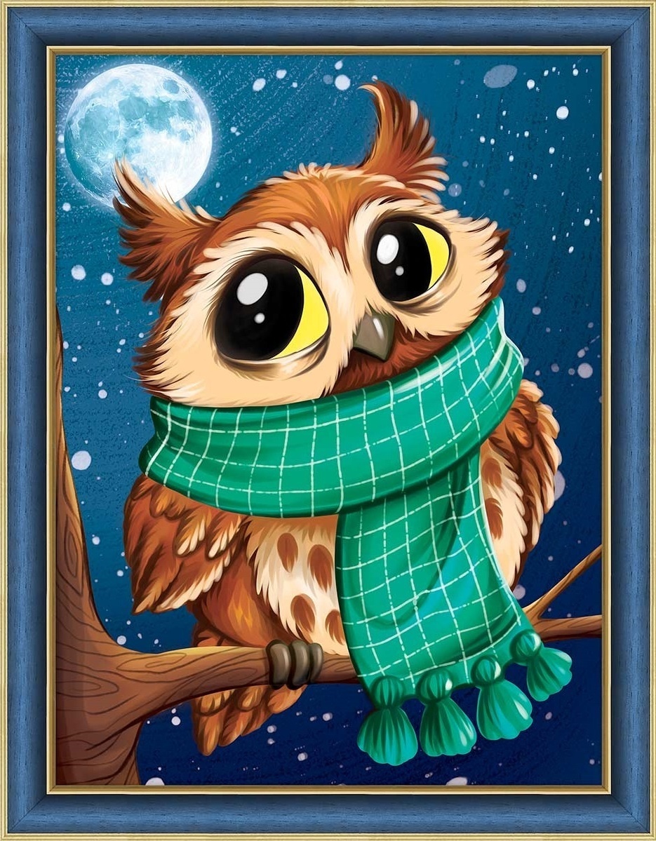 Owlet in a Scarf Diamond Painting Kit фото 1