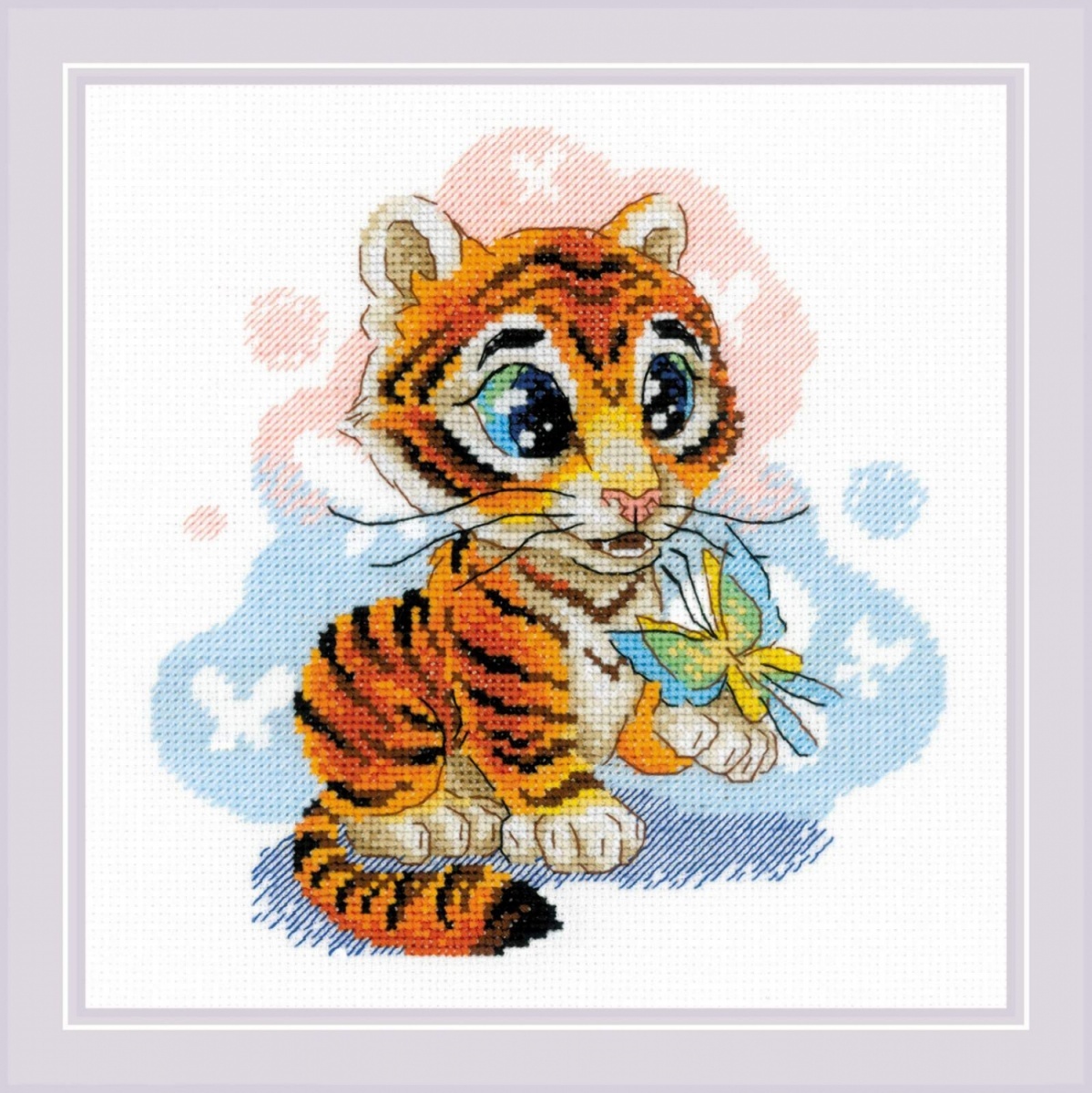 Curious Little Tiger Cross Stitch Kit фото 1