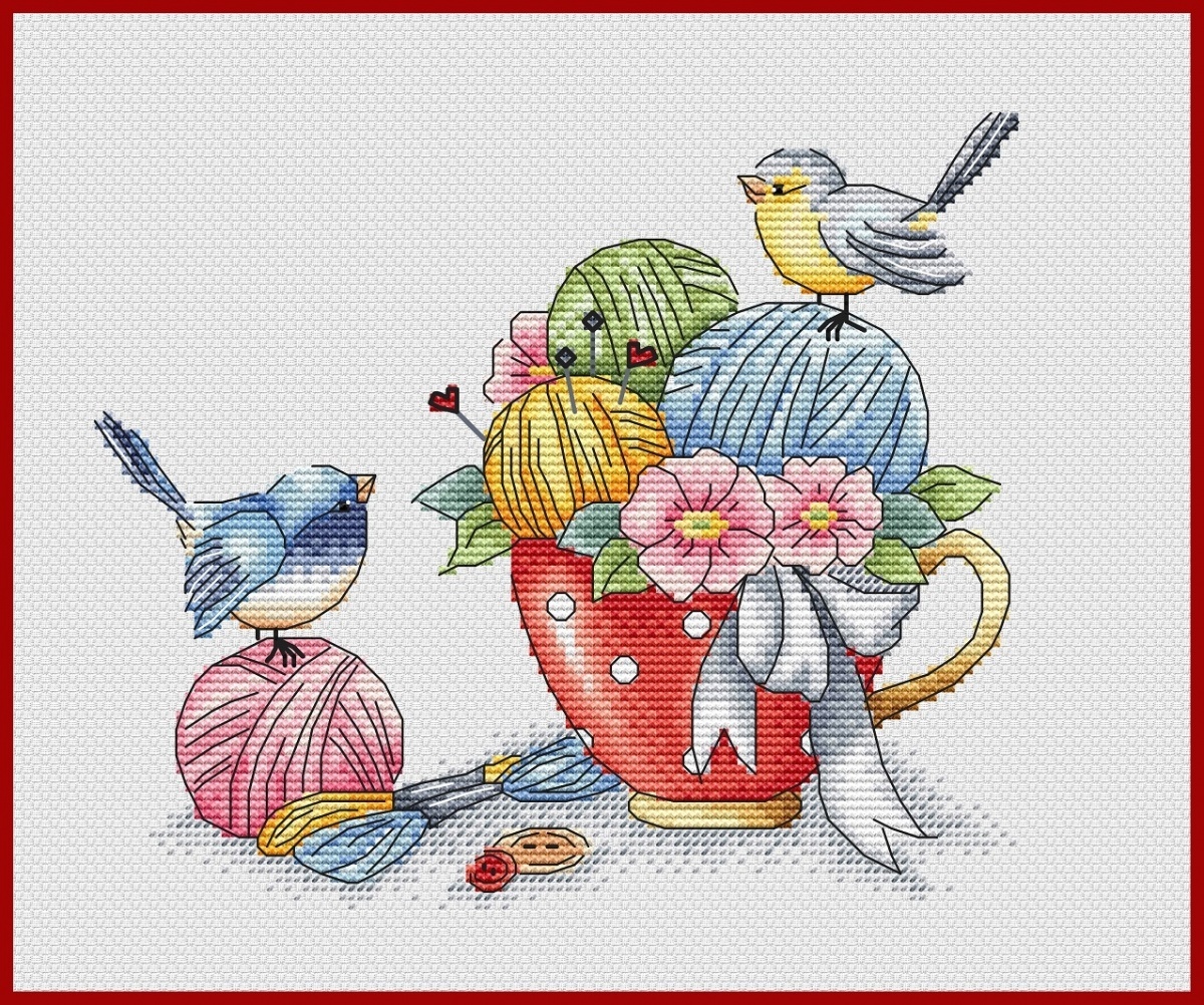 Feathered Helpers Cross Stitch Pattern фото 1