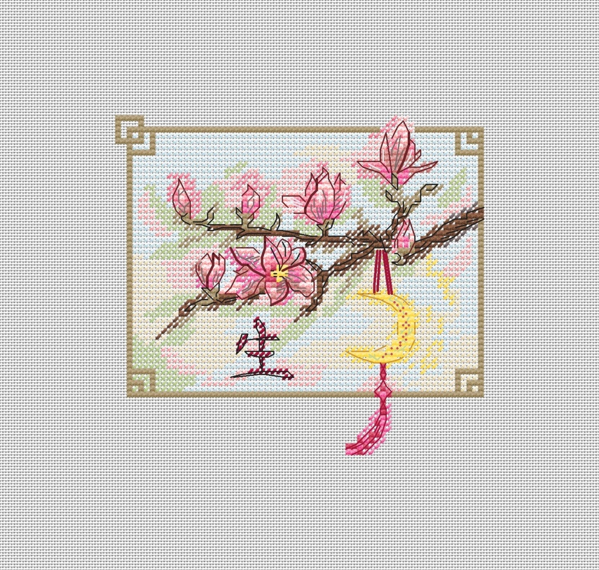 Flowers of the East. Magnolia Cross Stitch Pattern фото 1