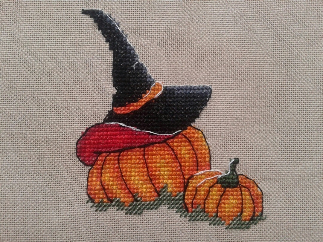 Hat and Pumpkins Cross Stitch Pattern фото 2