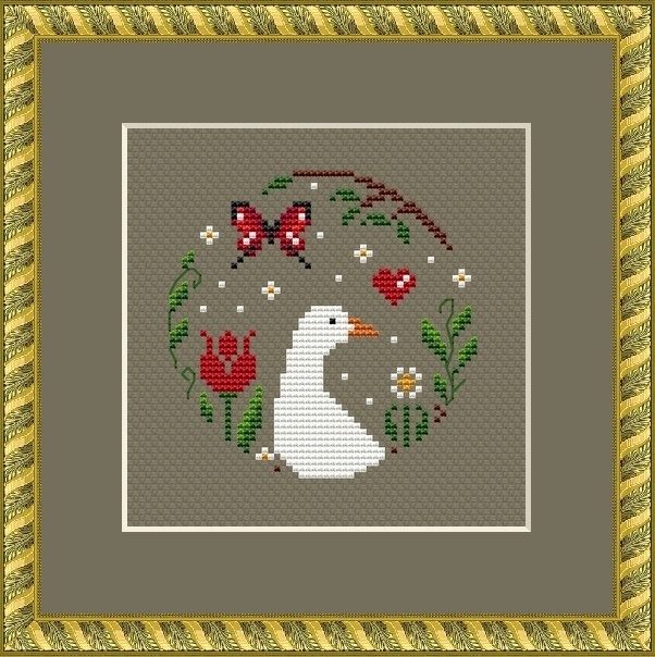 Goose Wreath Cross Stitch Pattern фото 1