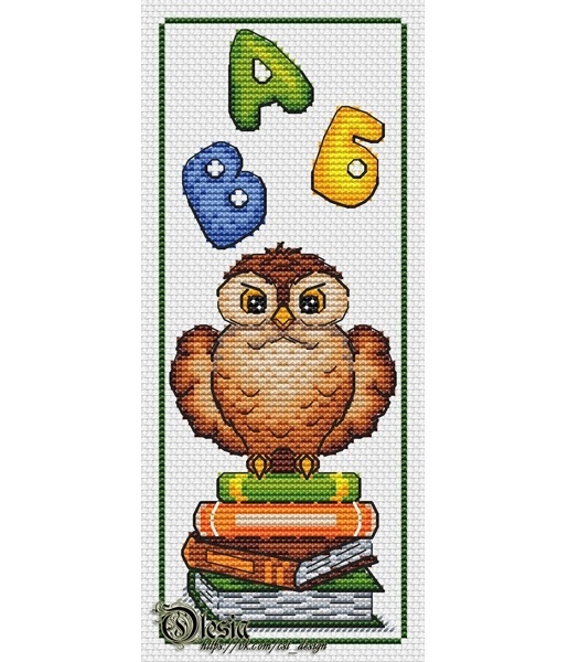 Bookmark with Owl Cross Stitch Pattern, code OG-065 Olesya Gavrilova ...