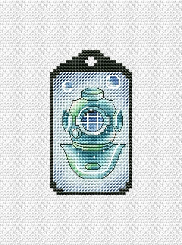 Diving Suit Keychain Cross Stitch Pattern фото 1