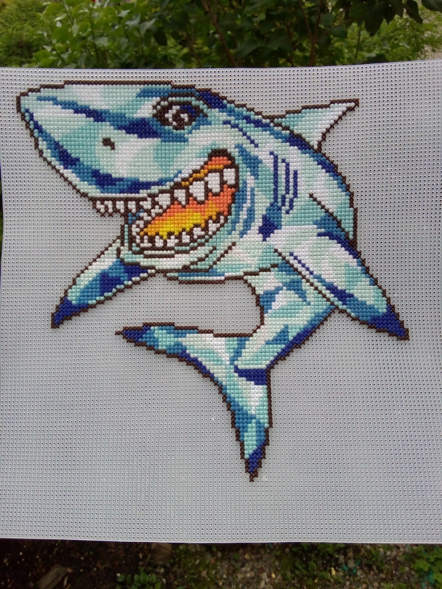 Shark DIY Cross Stitch Kit For Intermediate Level