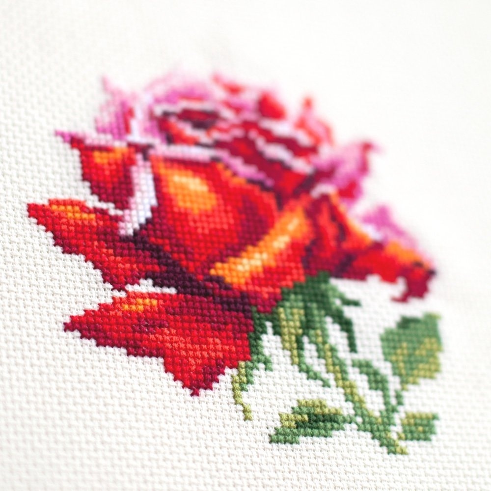 Scarlet Rose Cross Stitch Kit фото 7
