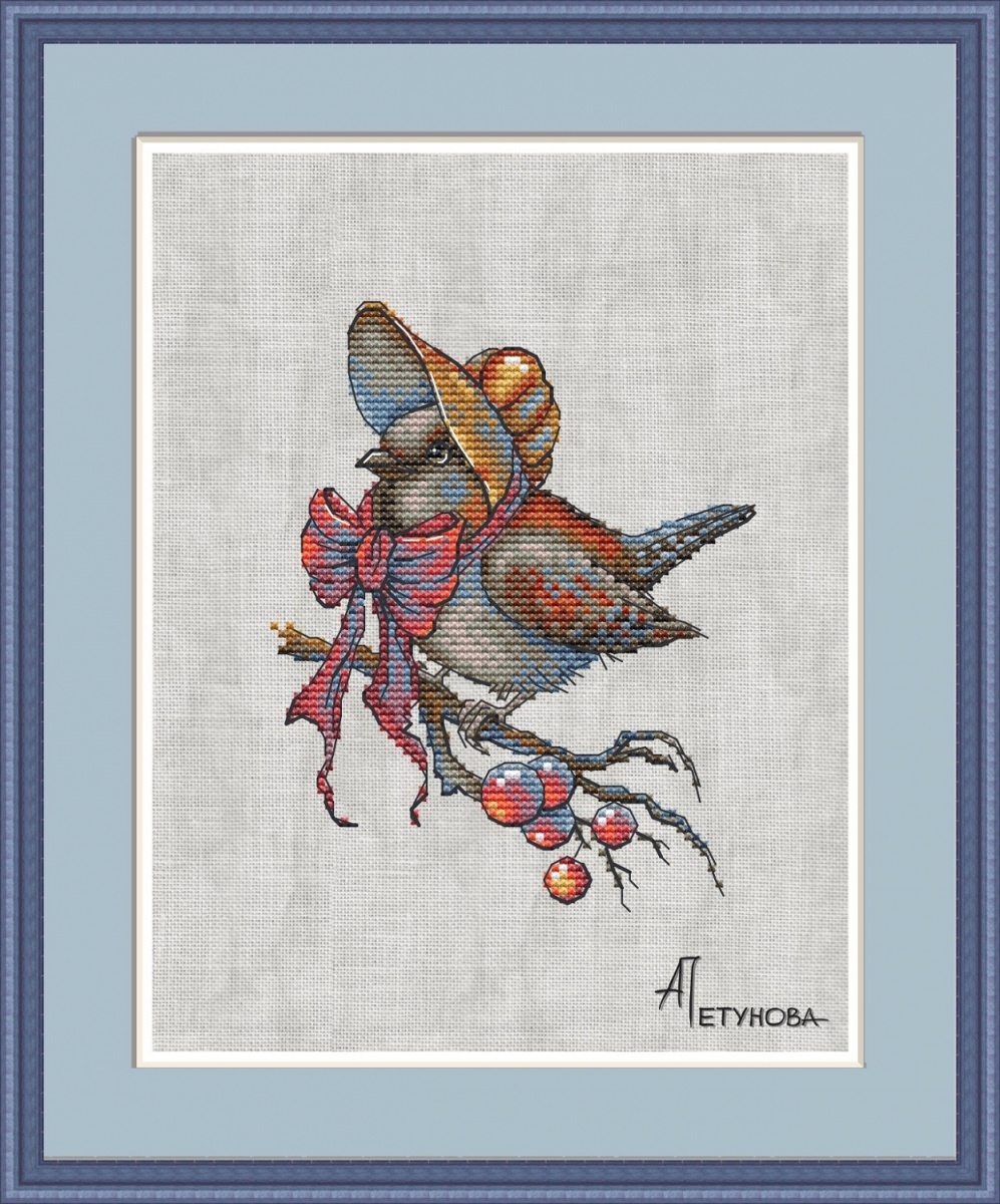 Mrs. Sparrow Cross Stitch Pattern фото 1
