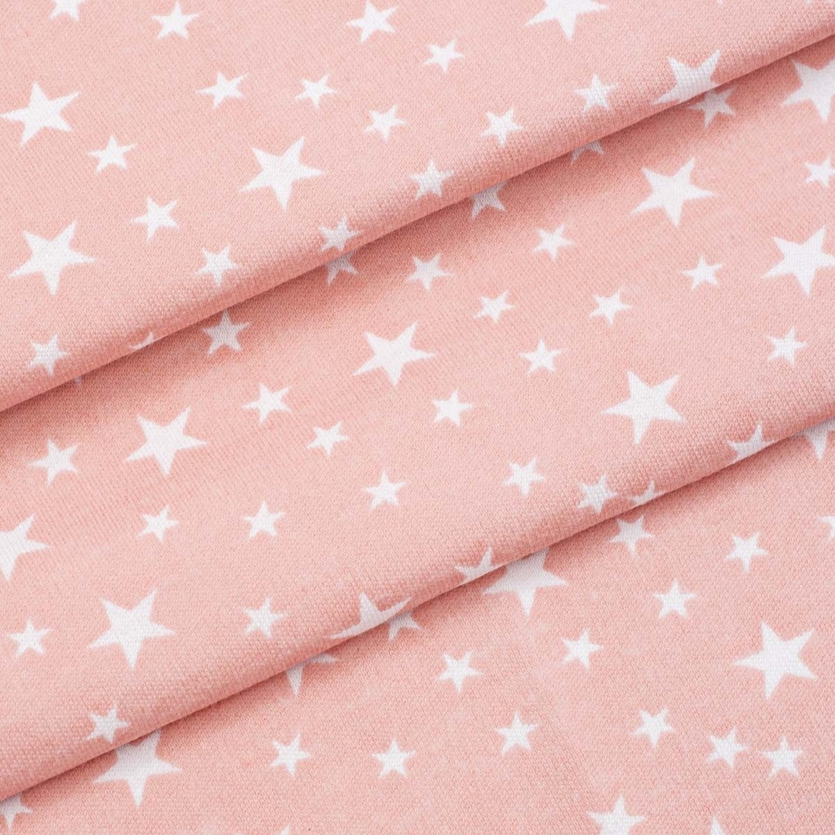 Pink Stars Interlock Patchwork Fabric фото 1
