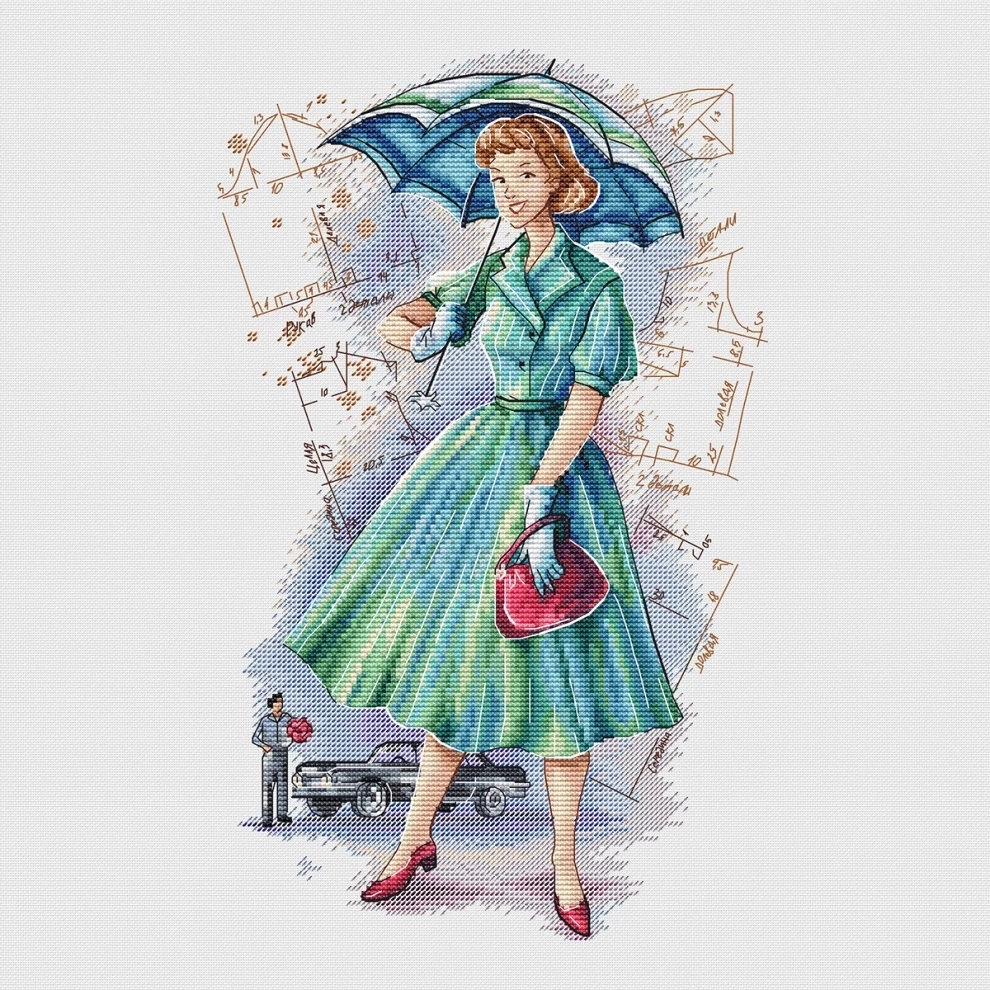 Fashionista from the Past Cross Stitch Pattern фото 1