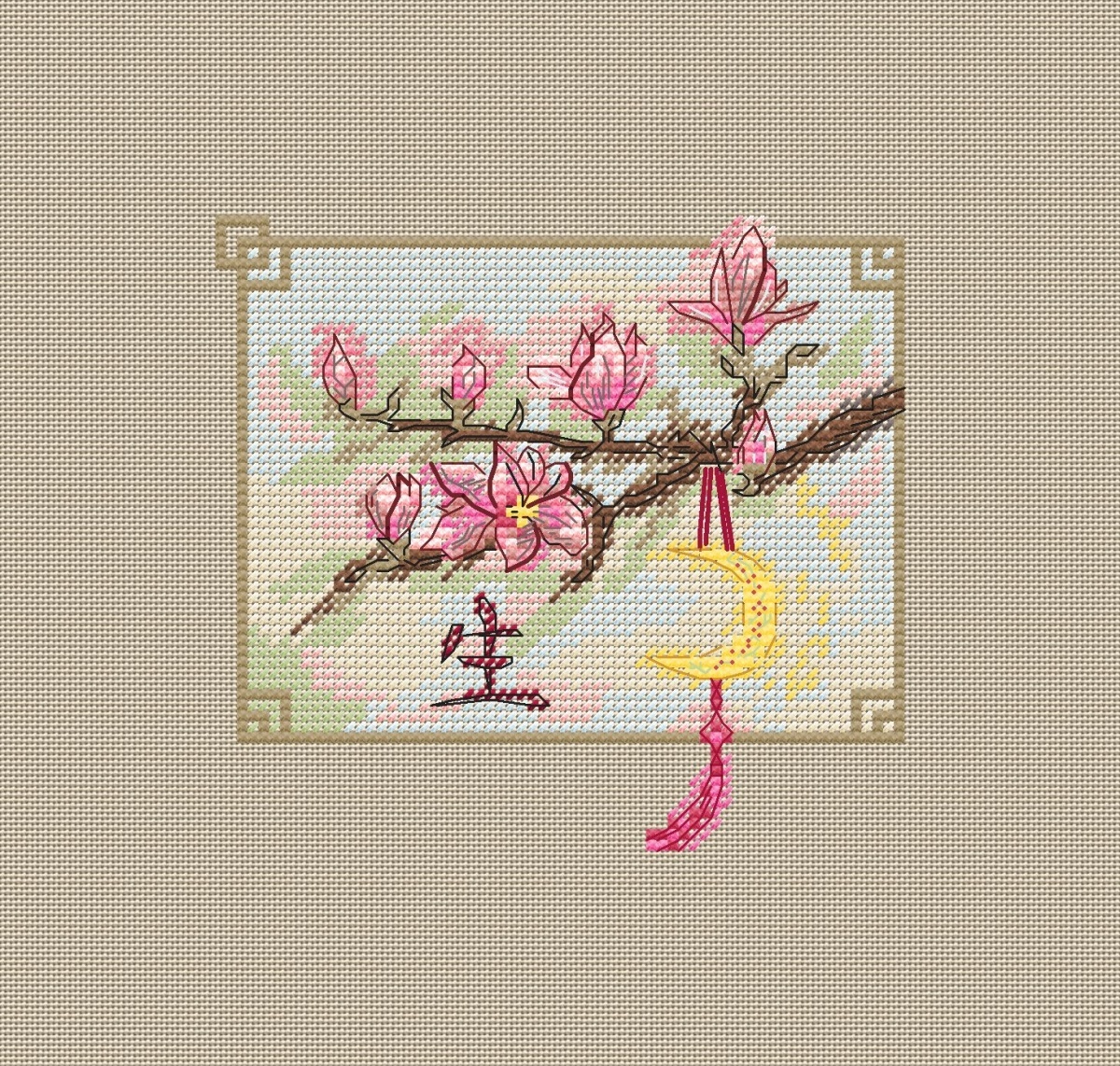 Flowers of the East. Magnolia Cross Stitch Pattern фото 3