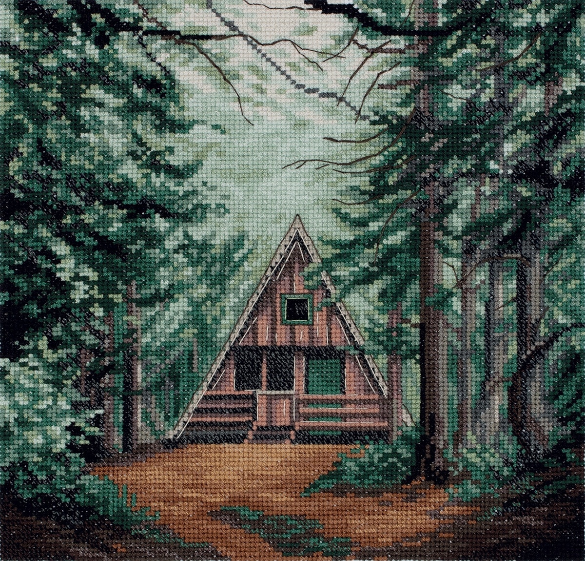 Cabin in Woods Cross Stitch Kit фото 1