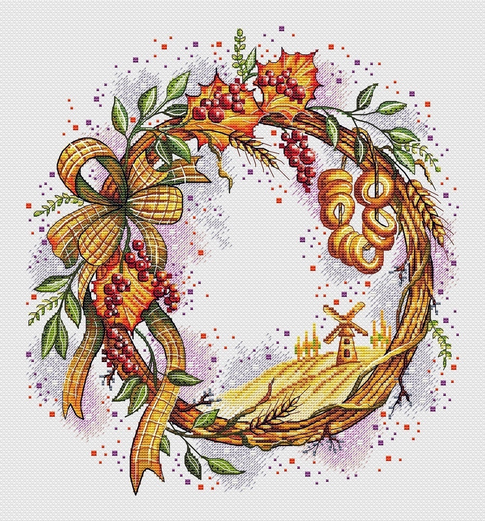 Wreath. Russian Village Cross Stitch Pattern фото 1