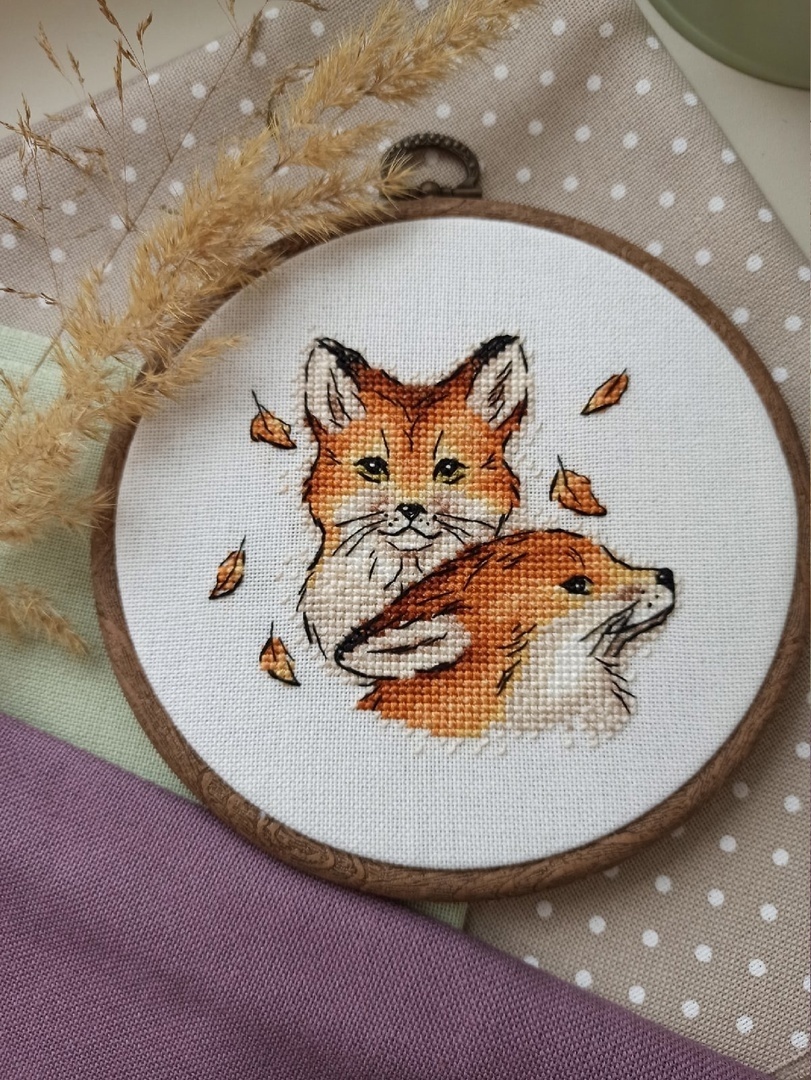 Autumn Foxes Cross Stitch Chart фото 4