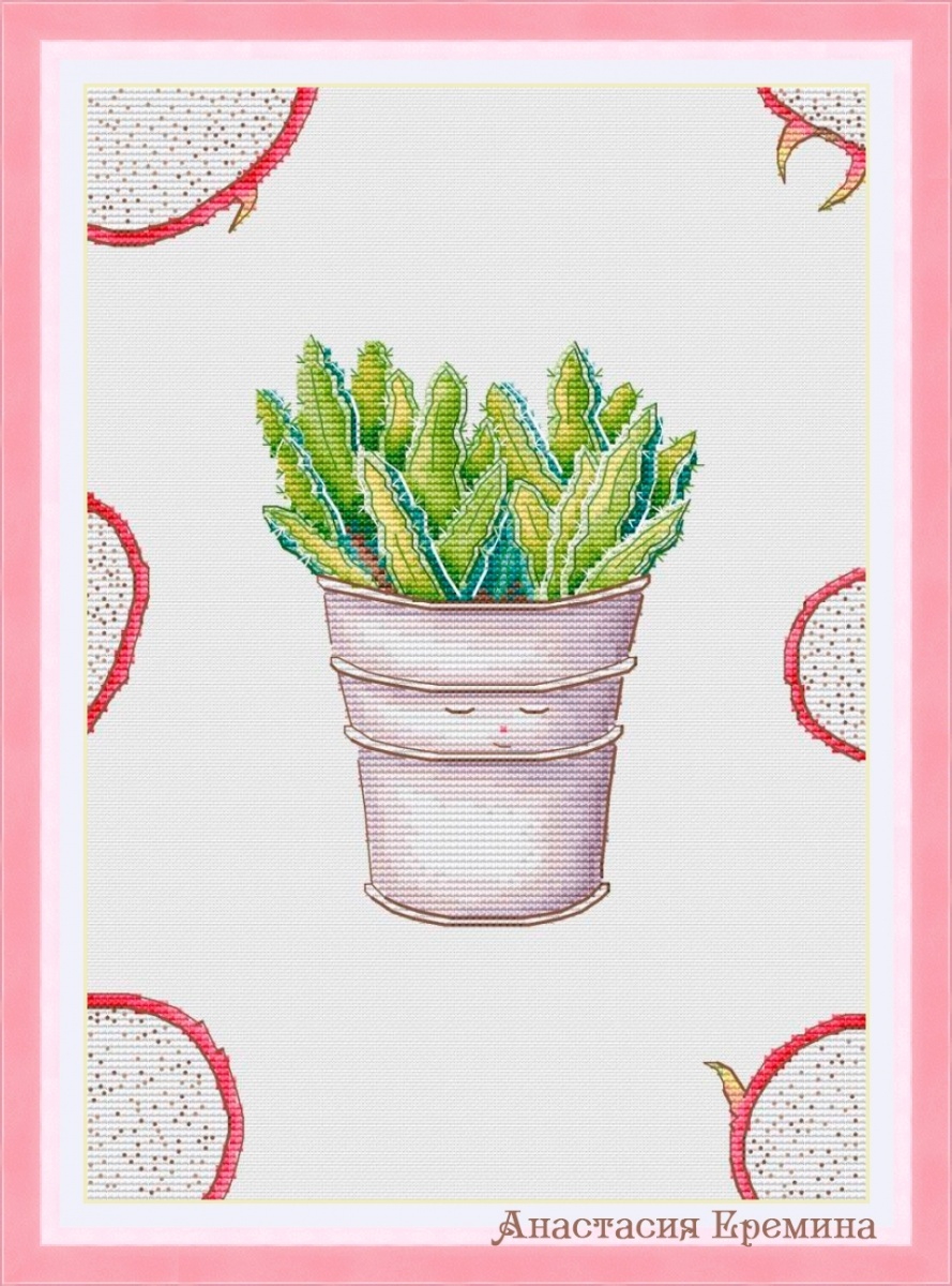Bright Cactus Cross Stitch Pattern фото 1