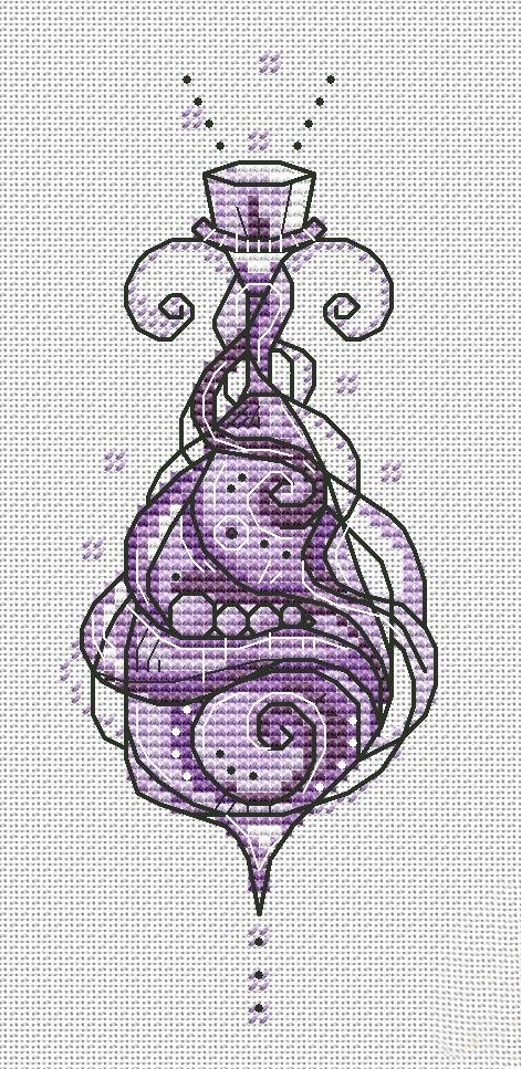 Purple Magic Phial Cross Stitch Pattern фото 1