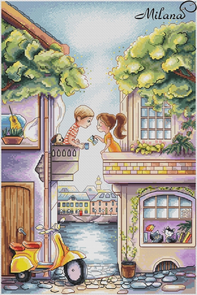 Love is... Morning for Two Cross Stitch Pattern фото 1