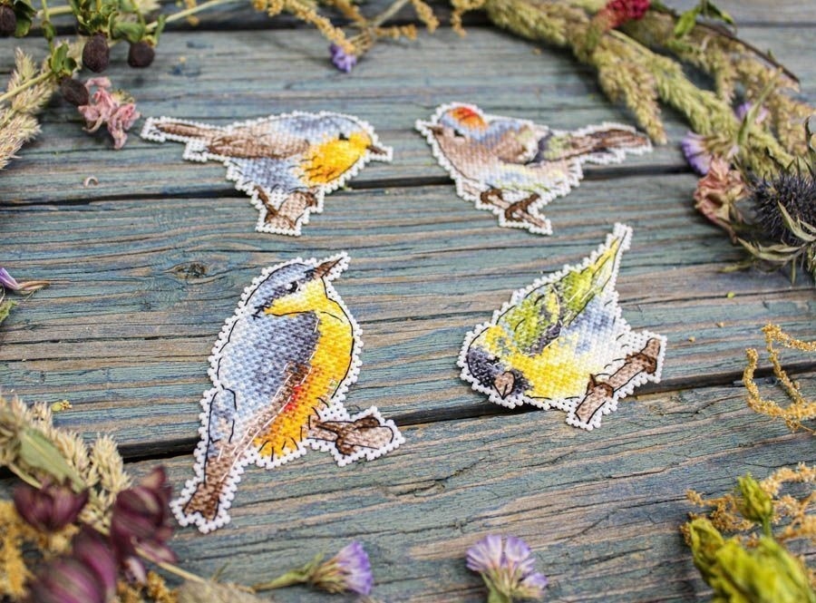 Sonorous Birds. Magnets Cross Stitch Kit фото 3
