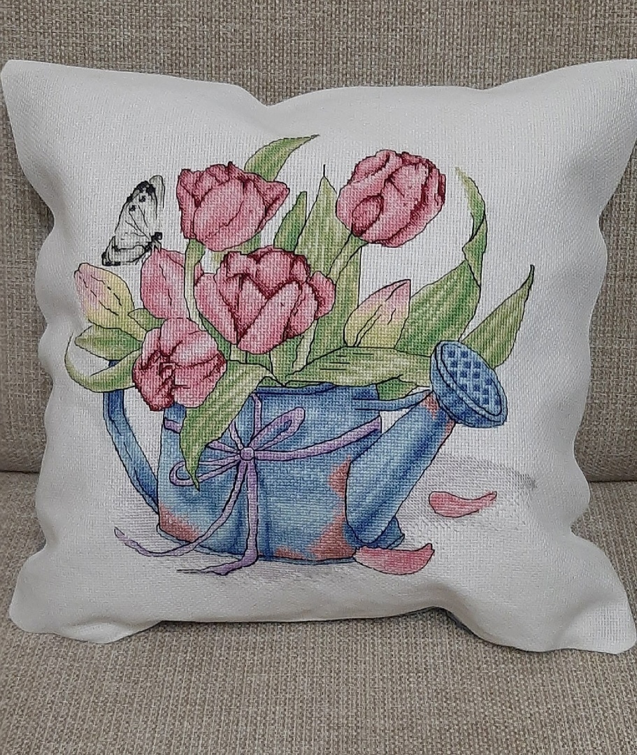Tulips in a Watering Can Cross Stitch Chart фото 2