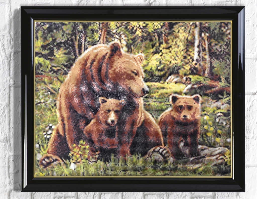 Bear and Cubs Diamond Painting Kit фото 3