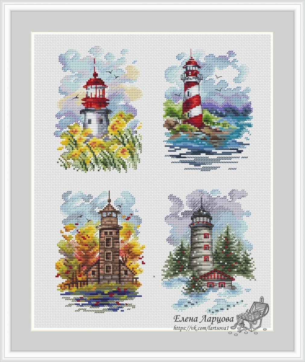 Lighthouses - Seasons Cross Stitch Pattern фото 1