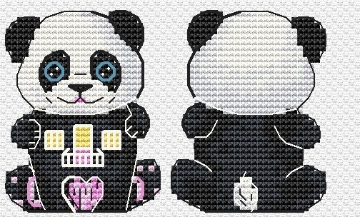 Animals Houses. Panda Cross Stitch Pattern фото 1