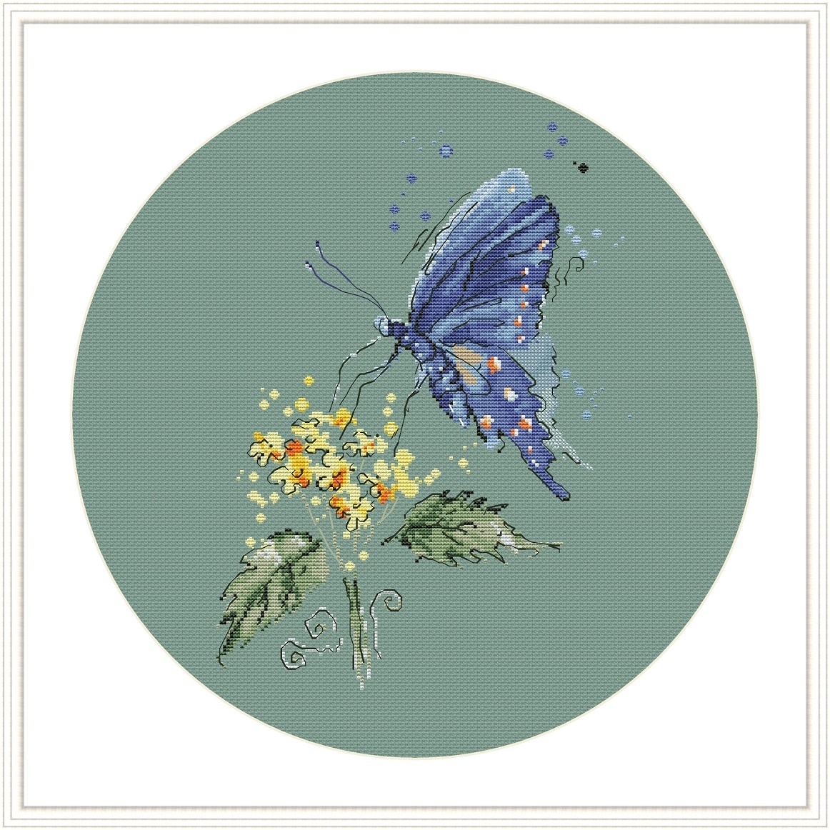 Blue Butterfly Cross Stitch Pattern фото 5