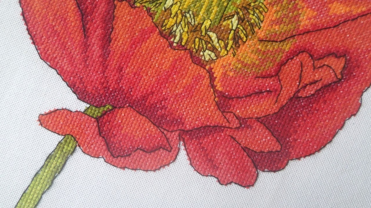 Bright Poppy Cross Stitch Pattern фото 6
