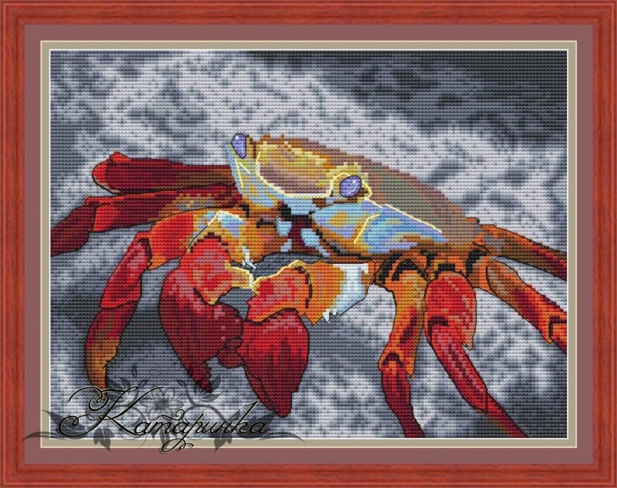 Red Galapagos Crab Cross Stitch Pattern фото 1