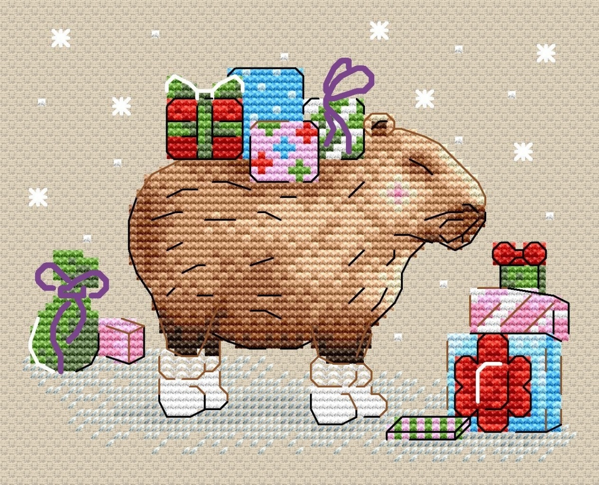 Surprise from a Capybara Cross Stitch Kit фото 1