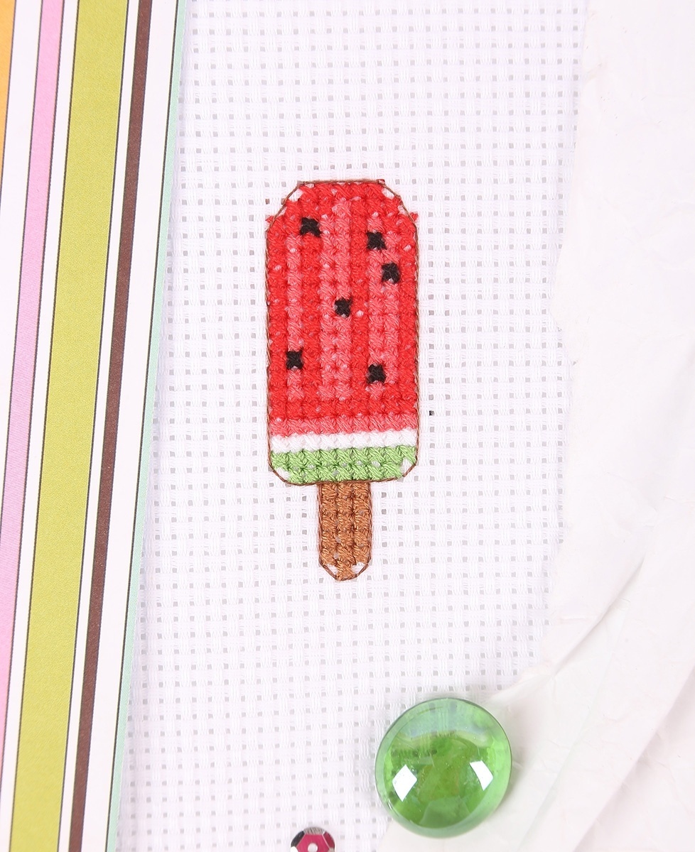 Watermelon Popsicle Cross Stitch Kit фото 3